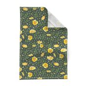 Field Buttercups | Olive Green + Freestyle Dots | Large