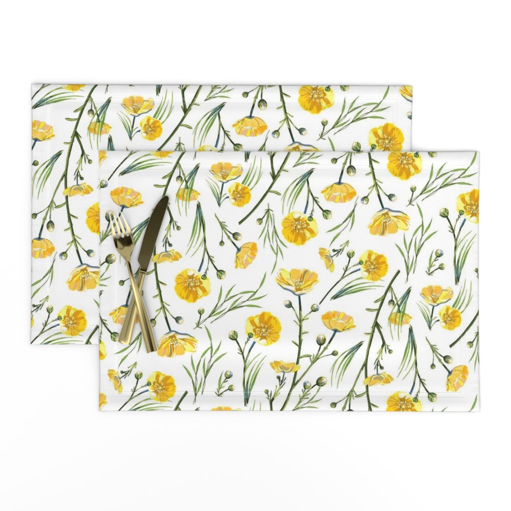 Field Buttercups | Solid White | Large