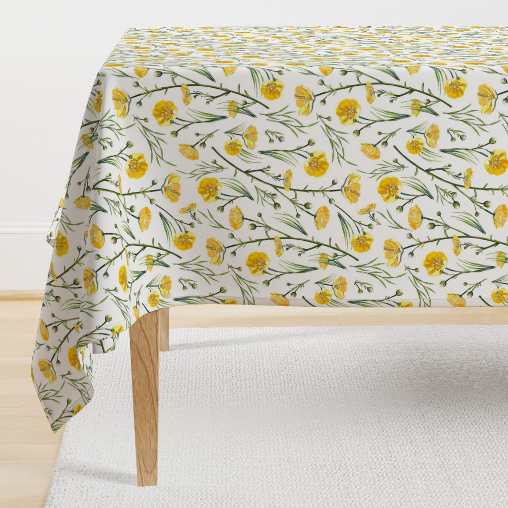 Field Buttercups | Solid White | Large