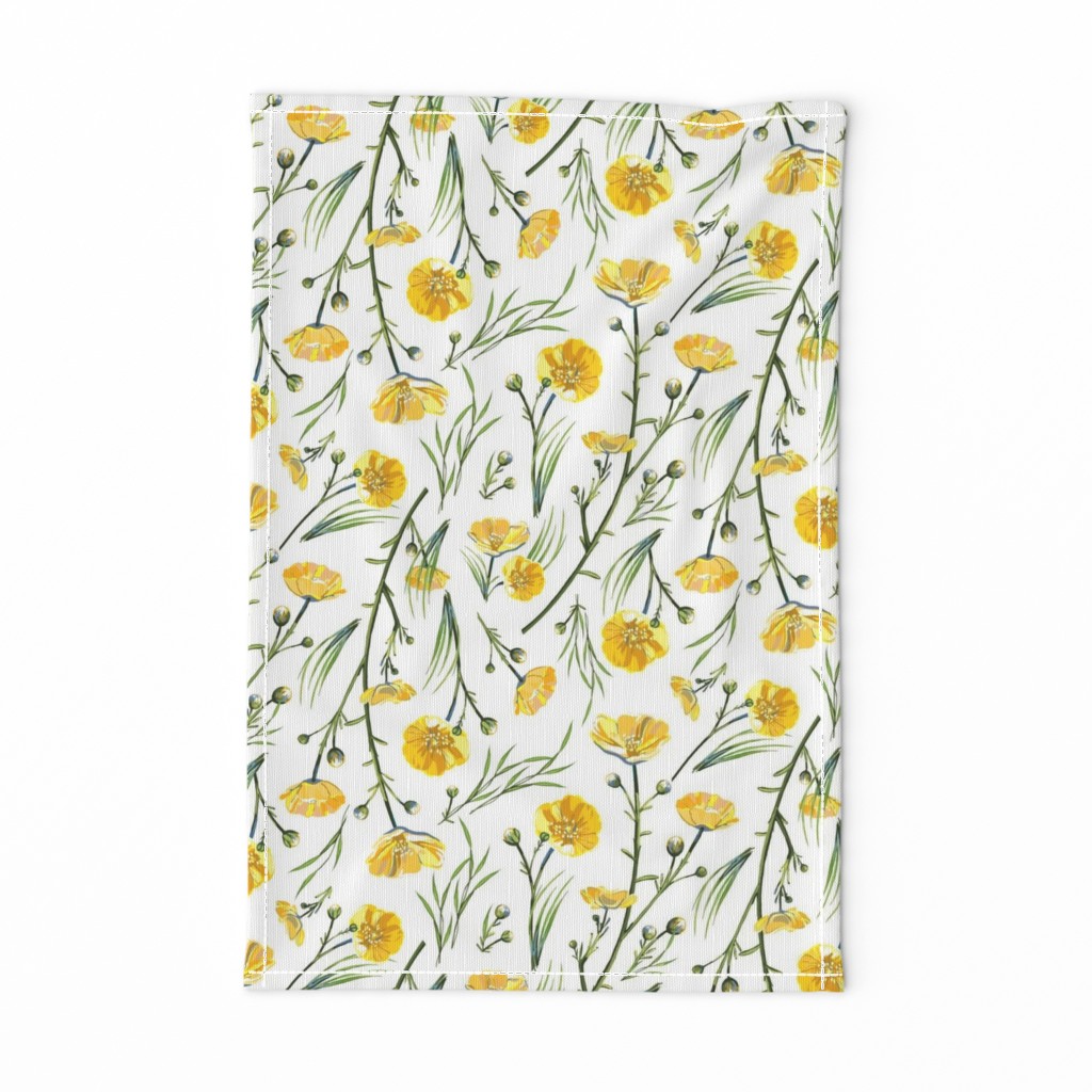 Field Buttercups | Solid White | Large