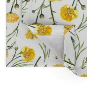 Field Buttercups | Solid White | Large