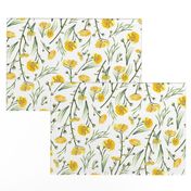 Field Buttercups | Solid White | Large