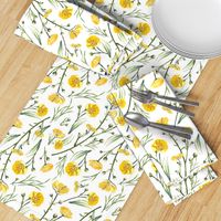 Field Buttercups | Solid White | Large