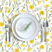 Field Buttercups | Solid White | Large