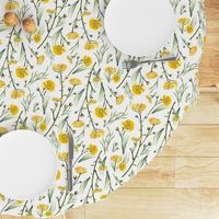 Field Buttercups | Solid White | Large