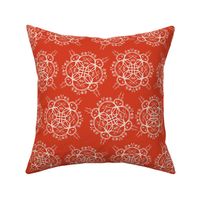 Wicker Floral on Retro Red