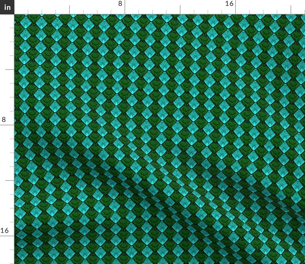 Dragon Scales -  blue green