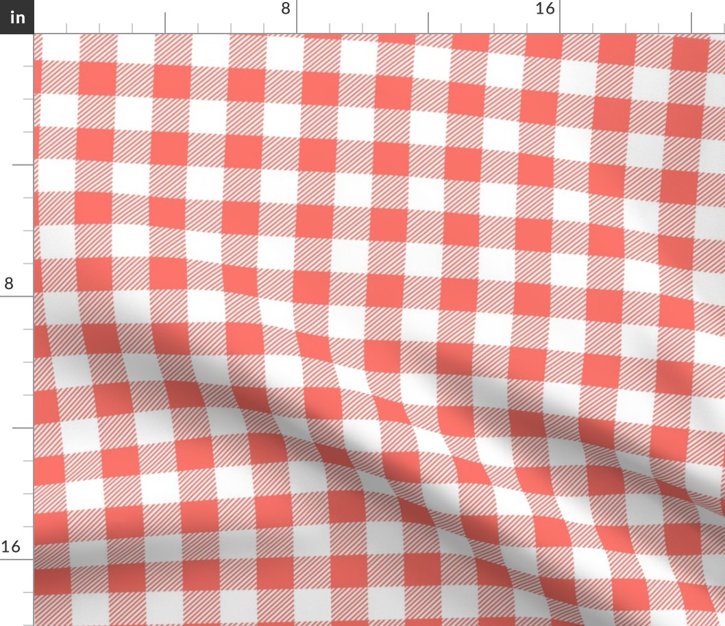 buffalo plaid in living coral 