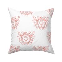 vintage heart in living coral