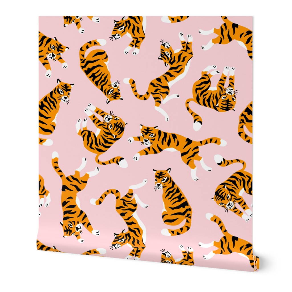 Tigers on the pink (large scale)