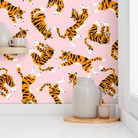 Tigers on the pink (large scale)