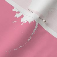 Alaska silhouette - 6" white on pink