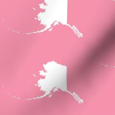 Alaska silhouette - 6" white on pink