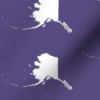 Alaska silhouette - 6" white on purple