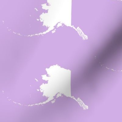 Alaska silhouette - 6" white on lilac