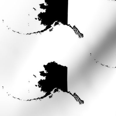 Alaska silhouette - 6" black on white 