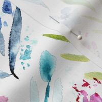 Vibrant scandi bloom || watercolor floral pattern