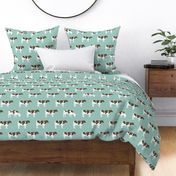 (large scale) cows on dark mint - farm fabric C18BS