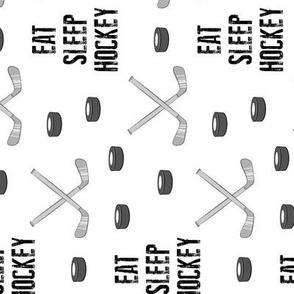 Eat Sleep Hockey - monochrome (90) C18BS