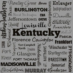 Cities of Kentucky, standard gray