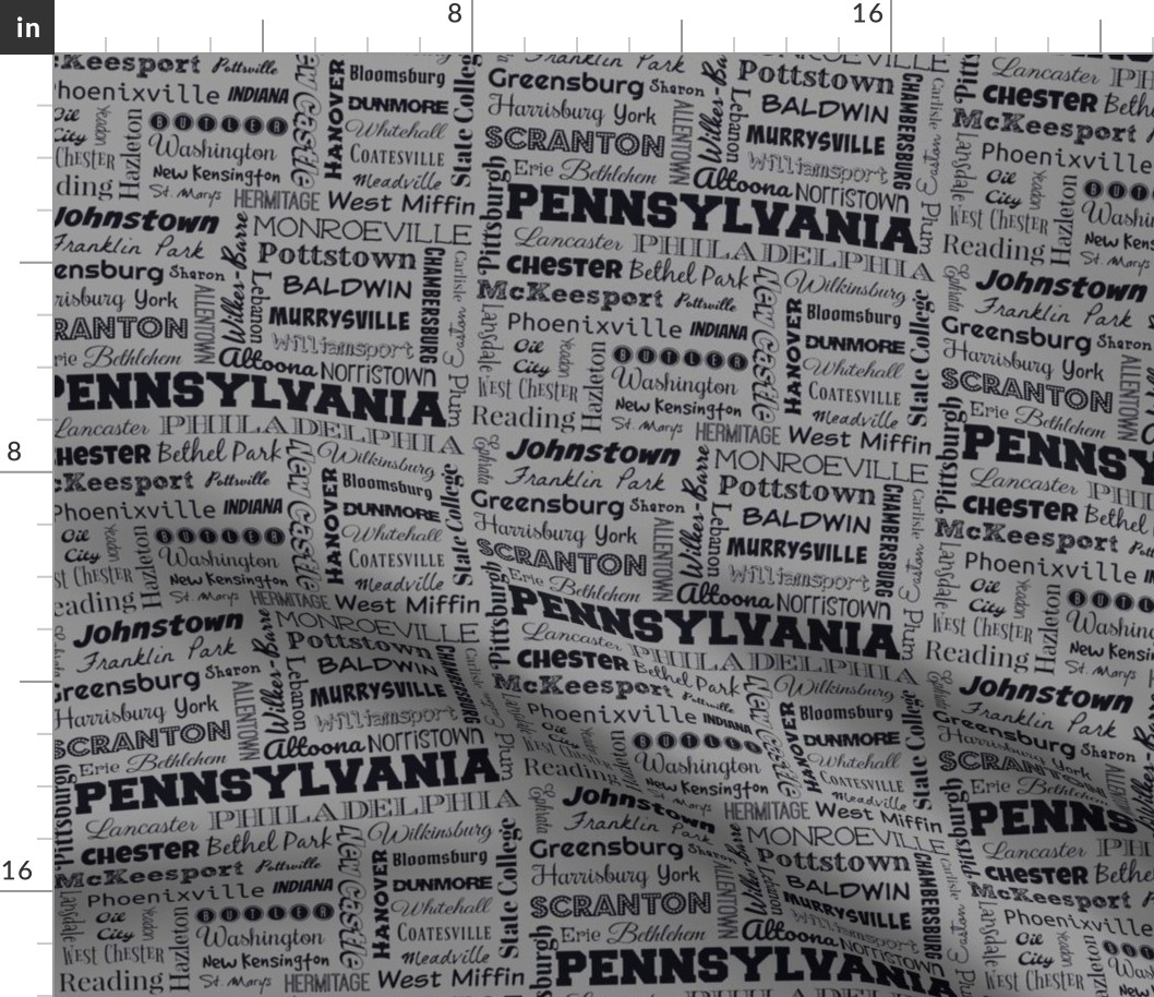 Pennsylvania cities, standard gray