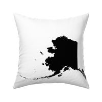 Alaska silhouette - 18" black and white