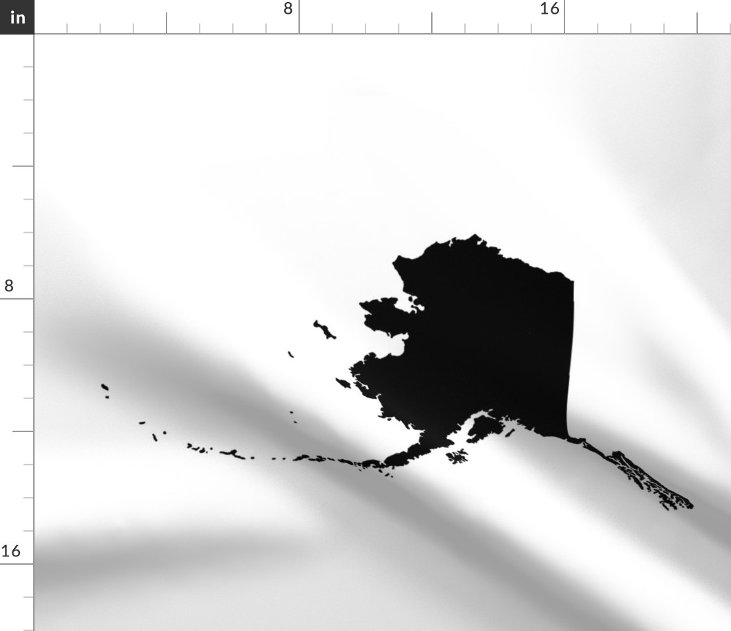 Alaska silhouette - 18" black and white