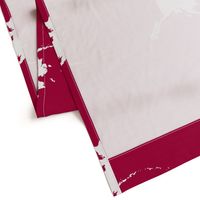 Alaska silhouette - 18" white on cranberry