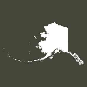 Alaska silhouette - 18" white on khaki