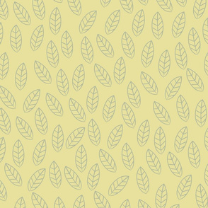 Grey leaves, Yellow background