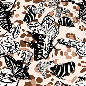 Zebra Butterflies on Leopard brown