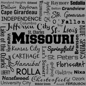 Missouri cities, standard gray
