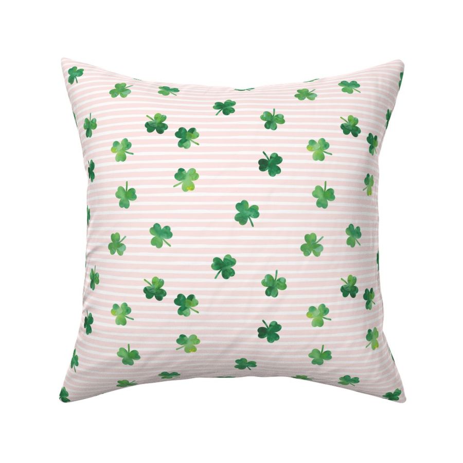 shamrock on pink stripes - st patricks day