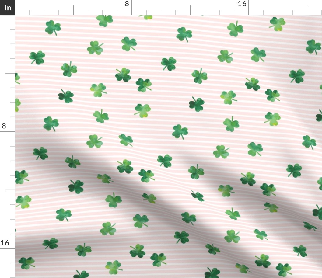 shamrock on pink stripes - st patricks day