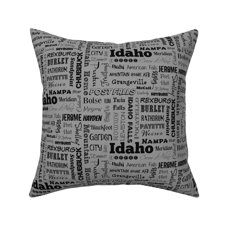 Idaho cities, standard gray