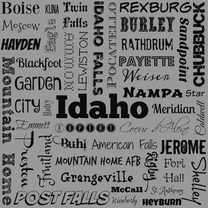 Idaho cities, standard gray