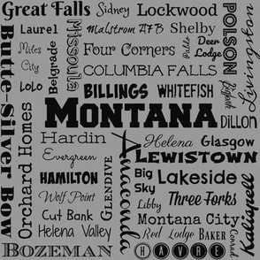 Montana cities,  standard gray