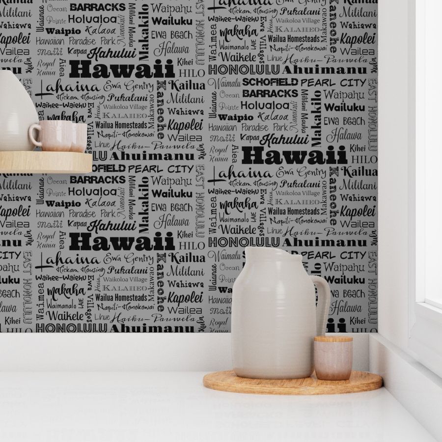 Hawaii cities, standard gray