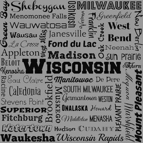 Wisconsin cities, standard gray