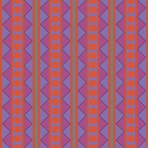 Tribal Stripe in Purple and Orange