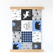 May the forest be with you//Blue - Wholecloth Cheater Quilt - Rotated