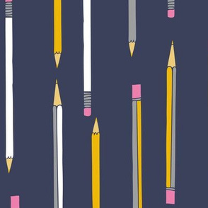 yellow pencils pens back to school STEM drawing