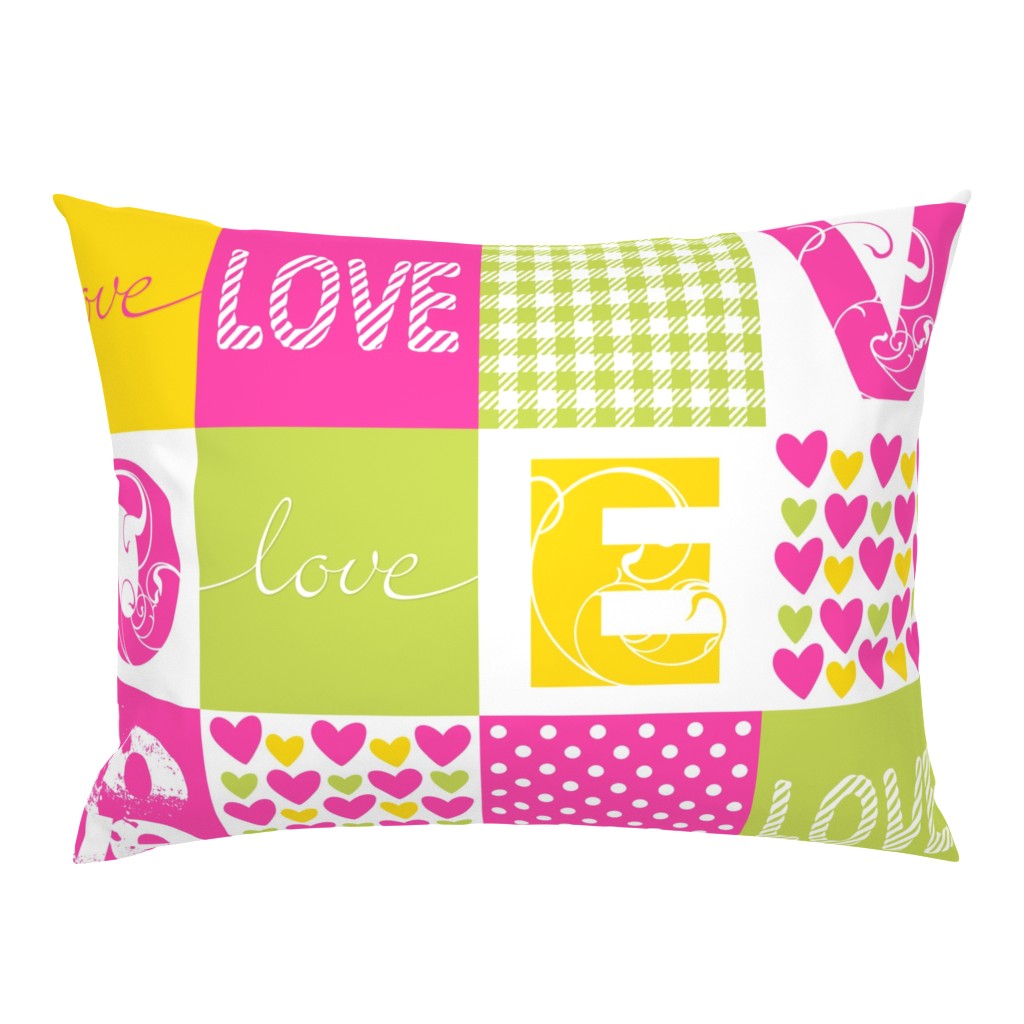 LOVE Bohemian Patch Cheater Fake Quilt Wholecloth 