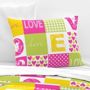 LOVE Bohemian Patch Cheater Fake Quilt Wholecloth 