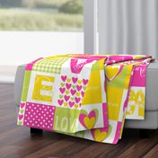 LOVE Bohemian Patch Cheater Fake Quilt Wholecloth 