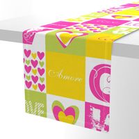 LOVE Bohemian Patch Cheater Fake Quilt Wholecloth 