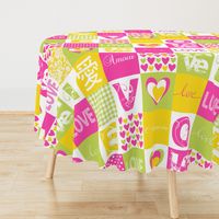 LOVE Bohemian Patch Cheater Fake Quilt Wholecloth 