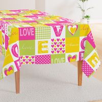 LOVE Bohemian Patch Cheater Fake Quilt Wholecloth 