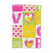 LOVE Bohemian Patch Cheater Fake Quilt Wholecloth 