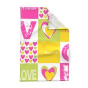 LOVE Bohemian Patch Cheater Fake Quilt Wholecloth 